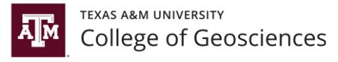 Texas A&M University, College of Geosciences Logo